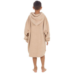 Boys Beige Toffee Plain Oversized Blanket Hoodie