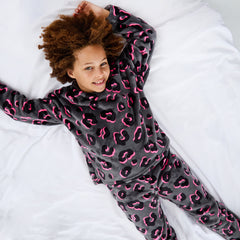 Girls Leopard Neon Lounge Set 