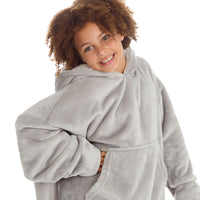 Girls Pastel Grey Oversized Blanket Hoodie