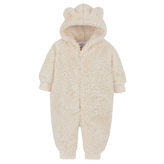 Baby Snuggle Hooded Onesie Cream