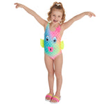 Girls Rainbow Fish One Piece Swimsuit