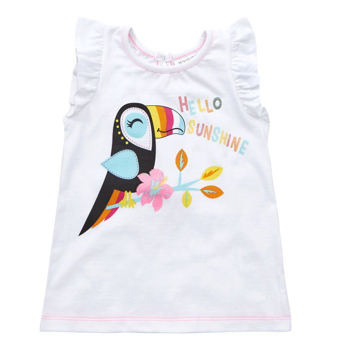 Girls Toucan Sleeveless Top and Shorts Outfit