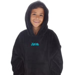 Personalised Boys Black Plain Oversized Blanket Hoodie