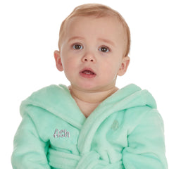 Personalised Baby Bear Ears Mint Robe