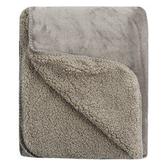 Double Layer Fleece Sherpa Blanket 140x180cm Grey
