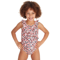 Girls Leopard One Piece Swimsuit