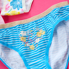 Girls 100% Cotton Floral Briefs 5 Pack