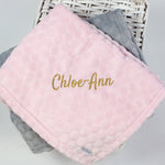 Personalised Baby Circles Embossed Pink Blanket