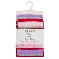 Baby Glitter Striped Pink Tights 1 Pair