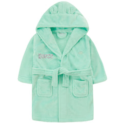 Personalised Baby Bear Ears Mint Robe