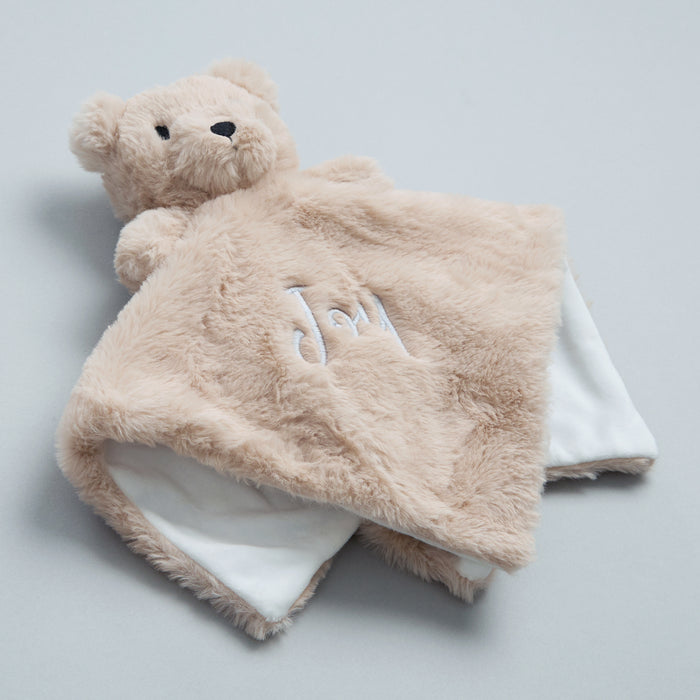 Personalised Baby Beige Teddy Bear Comforter