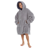 Boys Warm Snuggle Oversize Giant Hoodie Grey