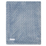 Baby Girls Boys Unisex Chevron Fleece Blanket Blue