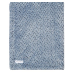 Baby Girls Boys Unisex Chevron Fleece Blanket Blue