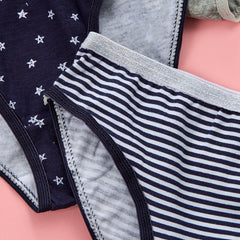 Girls 100% Cotton Navy Briefs 5 Pack