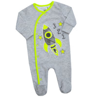 Baby Neon Rocket Sleepsuit and Hat 2 Piece Set 