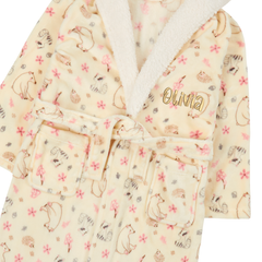 Personalised Girls Woodland Cream Robe