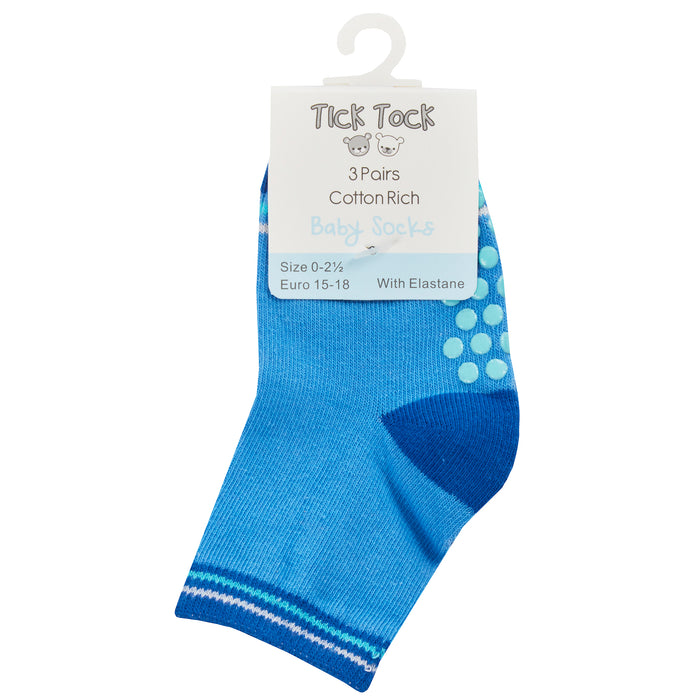 Baby Cotton Rich Blue Socks 3 Pairs