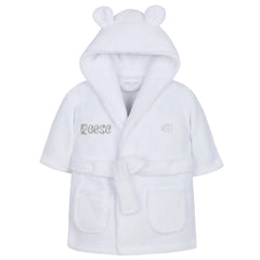 Personalised Baby Bear Ears White Robe
