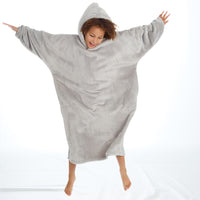 Girls Pastel Grey Oversized Hooded Blanket