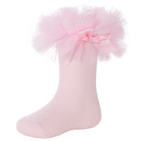 Baby Girls Tutu Frill Pink Socks 1 Pair