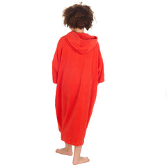 Girls Red Towelling Beach Cover Up 