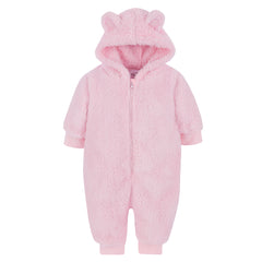 Baby Snuggle Hooded Onesie Pink