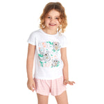 Girls Koala Printed Top and Striped Shorts Pyjama Set