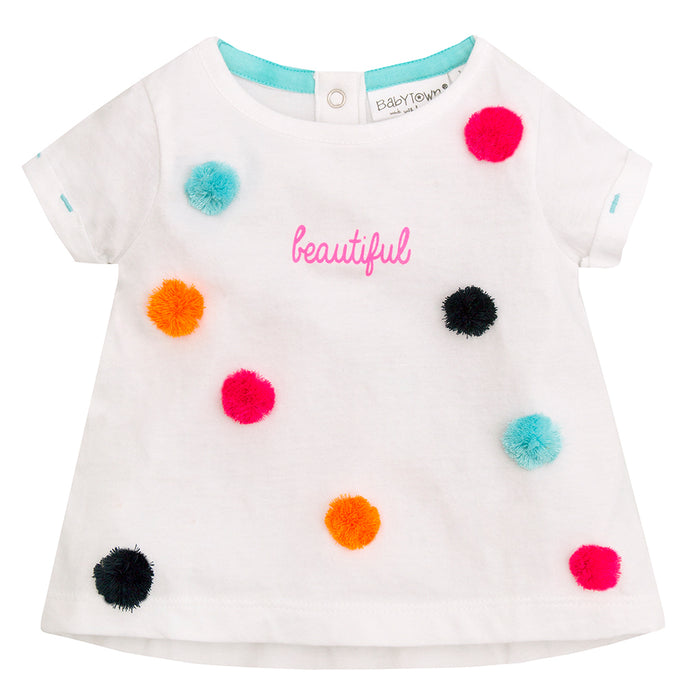 Baby Girls Pom Pom T-Shirt and Leggings Outfit