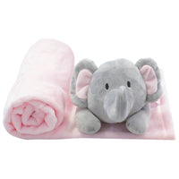Baby Pink Elephant Toy and Blanket Set