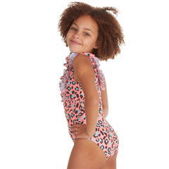 Girls Leopard One Piece Swimsuit