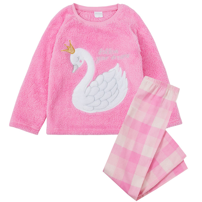 Girls Snuggle Swan Pyjama Set