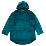 Girls Shimmering Teal Oversized Blanket Hoodie
