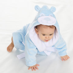 Personalised Baby Teddy Bear Robe Blue