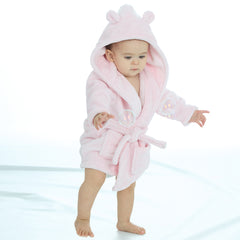 Personalised Baby Bear Ears Pink Robe