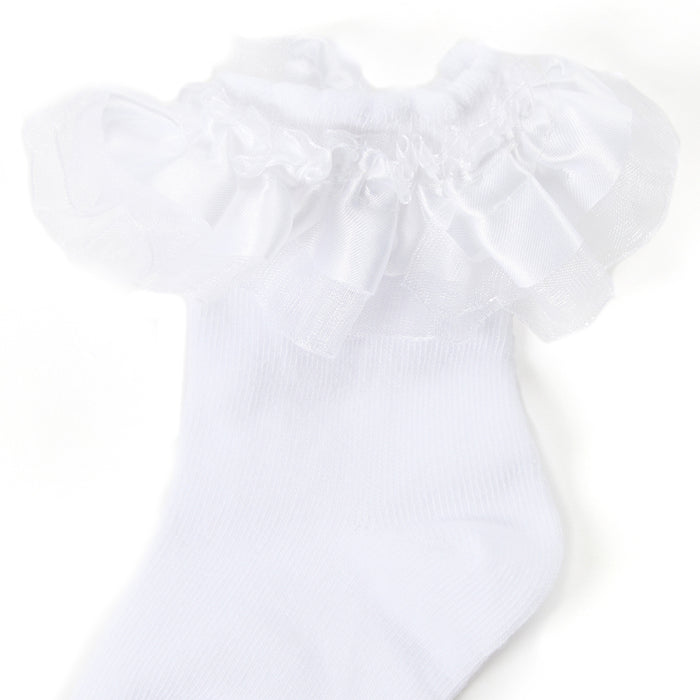 Baby Girls Tutu Ribbon White Socks 1 Pair