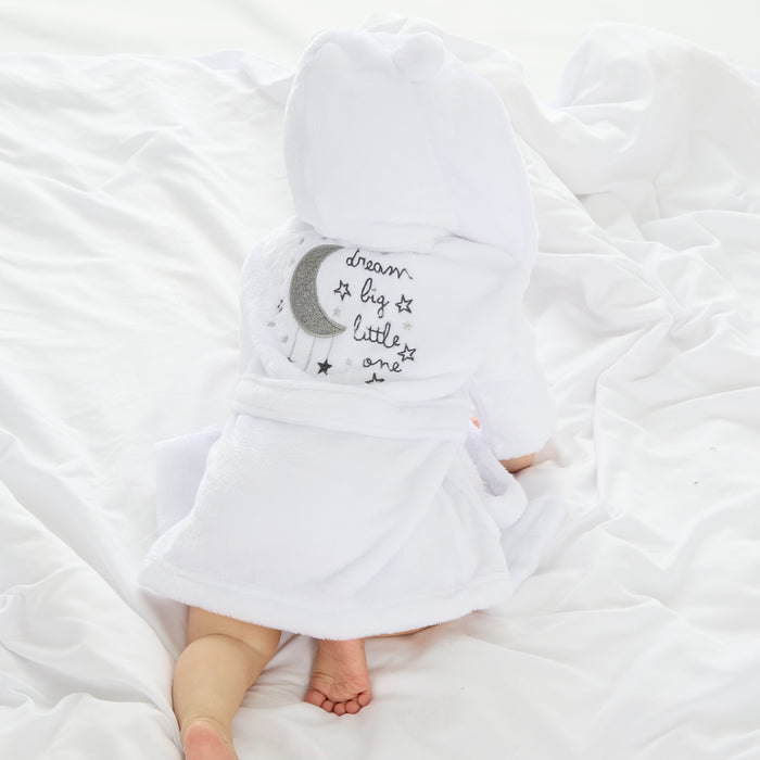 Baby Moon Embroidered White Robe