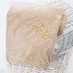 Personalised Baby Boys Blue Chevron Blanket