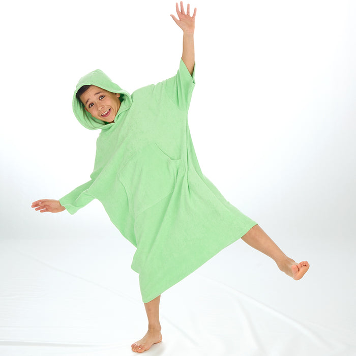 Boys Green Towelling Beach Cover Up 