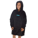 Personalised Boys Black Plain Oversized Blanket Hoodie