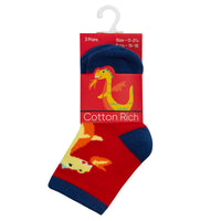 Baby Cotton Rich Dragons Socks 3 Pairs