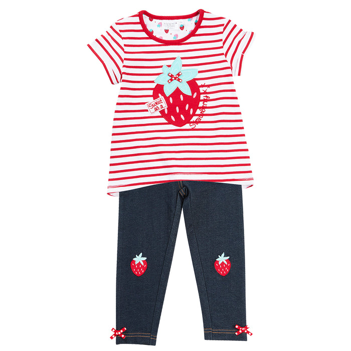 Girls Strawberry T-Shirt and Leggings Outfit