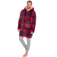 MINI ME Mens and Boys Matching Blanket Hoodie Red Check