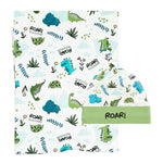 Baby Dinosaur Swaddle Blanket & Hat 2 Piece Set