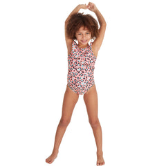 Girls Leopard One Piece Swimsuit