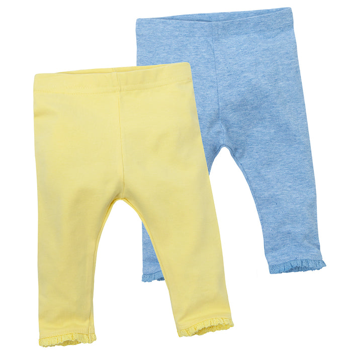 Baby Girls Yellow Leggings 2 Pack