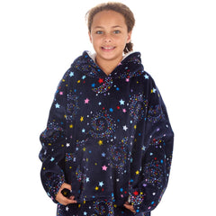 Girls Celestial Print Oversized Blanket Hoodie