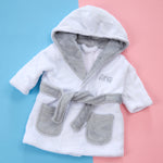 Personalised Baby Contrast White Robe