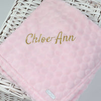 Personalised Baby Circles Embossed Pink Blanket