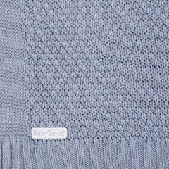 Baby Knitted Dusky Blue Blanket